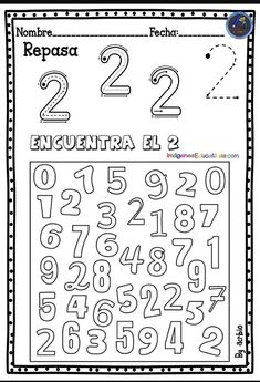 the number 2 worksheet for spanish numbers