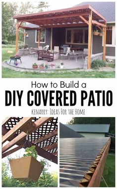 how to build a diy covered patio for the backyard or front yard in less than 10 minutes