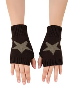 PRICES MAY VARY. 100% Acrylic Imported Pull On closure Soft, stretchy and lightweight material, covering your hands warmly Features: geo star print, fingerless, open finger, thumb hole design to allow your finger to move easily and flexibly, ribbed control top band, wrist length, knitted Suitable for both indoor and outdoor use, such as Halloween, carnival, role playing, costume parties, riding, running, good accessory for winter use Fit for daily collocation, a nice gift for family members, fri 2023 Essentials, Short Gloves, Coffee Brown, Winter Knits, Knit Hat, Baby Knitting Patterns