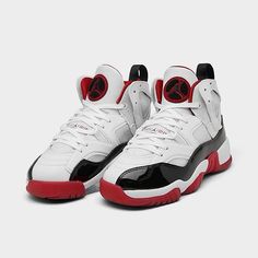 New Air Jordan Jumpman Two Trey Shoes Dq8431-106 White Black Red Size 7y / W 8.5 Jordan Jumpman Two Trey Outfits, Casual Jordan Shoes In University Red With Red Sole, Nike Jordan Outfit, Jumpman Two Trey, Jordan Outfit, Stuff For School, Jordan White, Womens Jordans, Shoe Inspo