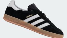 adidas Gazelle Indoor Shoes - Black | Unisex Lifestyle | adidas US Gazelle Adidas, Adidas Gazelle Indoor, Adidas Black And White, Indoor Shoes, Soccer Fans, Mens Lifestyle, Step Back, Adidas Gazelle, Gold Letters