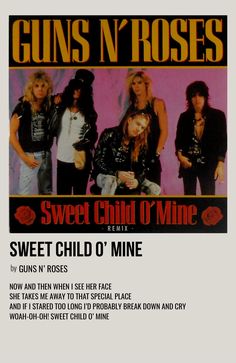 Rock Polaroid Poster, Rock Bands Posters, Polaroid Songs, Song Prints, Song Posters, Sweet Child O' Mine, Rock Band Posters, Music Poster Ideas, Vintage Music Posters