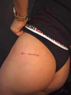 Yes Sir Tattoo, Bum Tattoo Women, Bum Tattoo, Name Tattoos, Small Tattoo, Line Tattoos, Tattoo You, Tiny Tattoos, Jesus Fish Tattoo