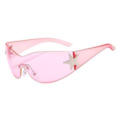 Material | Acetate Y2k Sunglasses, Party Sunglasses, Pink Sunglasses, Hippie Festival, Fashion Eyewear, Rimless Sunglasses, Style Punk, Cool Sunglasses, Sports Sunglasses