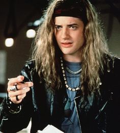 'Airheads'  1994  -  Brendan Fraser Airheads 1994, 90s Brad Pitt, Brandon Fraser, Metal Girl Style, 90s Fashion Men, Die Hard, Brad Pitt, Johnny Depp