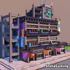 💾 Available for Download on Patreon ��💾  Welcome to the Apollo Route apartment complex. This Cyberpunk themed complex consists of 6 spacious apartments and 6 shops on the ground floor! looking to create a cyberpunk themed world? well this would be a fantastic addition to a spawn or city area! Cuber Punk, Japanese Minecraft Builds, Minecraft Cyberpunk, Cyberpunk Apartment, Minecraft Modern City, Minecraft Base, City Ideas, Game Life, Map Layout