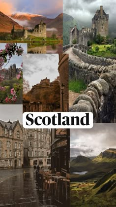 a collage of pictures with the words scotland