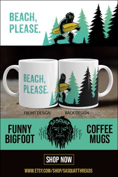 two coffee mugs with the words i like big mountains, i can not lie