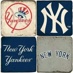 four new york yankees coasters