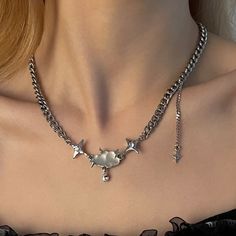 Brand New Newest Style Fashion Crystal Stars & Cloud Necklace 2 In Stock Jewerly Art, Cloud Necklace, Artsy Jewelry, Sweet Jewelry, Star Cloud, Crystal Stars, Womens Jewelry Necklace, Dream Closet, Body Art