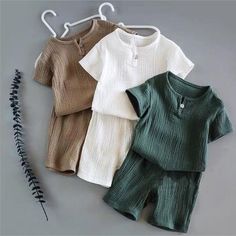 Super cute and casual boho neutral baby clothes for the beach. Boho design with short sleeves for the summer baby. Solid neutral baby colors for baby boys or girls. Material: Cotton,Linen Fit: Fits true to size, take your normal size Collar: O-Neck Age Range: 13-24m,25-36m,4-6y Baby Boy Linen, Childrens Clothes Boys, Light Grey Suits, Perfect Summer Outfit, Summer Suits, Baby Shorts, Girls Clothing Sets, Kids Store, Clothing Sets