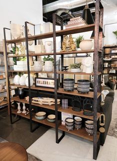 Taunton Shelving Unit: Product Style View Standing Shelf Kitchen, Display Unit For Office, Shelving Unit Decor, Wood Display Shelves, Dark Wood Shelves, Iron Shelves, Corner Shelving, Black Metal Shelf, Corner Shelf Unit