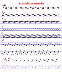 a set of cursive writing practice sheets with numbers and letters in each letter