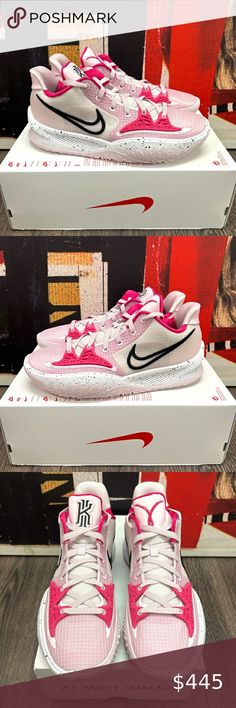 2021 Nike Kyrie Low 4 Kay Yow Regal Vivid Pink / White Breast Cancer DV2496 600 Kyrie Low 4 Kay Yow, Pink Kyrie Shoes, Bright Colored Basketball Shoes, Hot Pink Volleyball Shoes, Colorful Basketball Shoes Nike, Kyries Shoes Basketball, Cute Basketball Shoes Women, Pink Nike Basketball Shoes, Bright Basketball Shoes