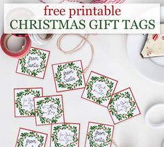 free printable christmas gift tags on a table