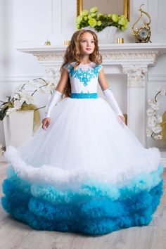 Turquoise Flower Girl Dress, Princess Dress Kids, Princess Flower Girl Dresses, Girls Pageant Dresses, Kids Gown, Turquoise Dress, Kids Designer Dresses, Kids Fashion Dress