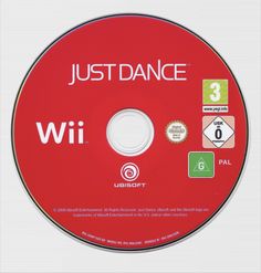 the disc is red and has white writing on it that says, just dance 3