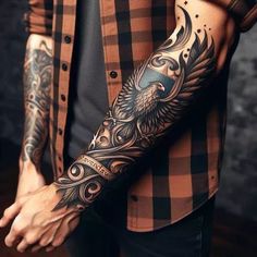 a man with a tattoo on his arm