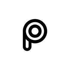 a black and white logo with the letter p in it's center, on a white background