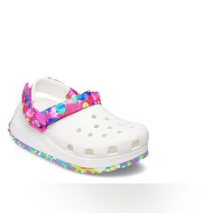 Crocs Classic Hiker Solarized Clog White Multicolored Color Tie-Dye Size Women’s 11 Men's 9 New Without Box Crocs Classic Hiker Women's Clog Adventure On In The Stylishly Redesigned Classic Hiker Women's Clog From Crocs. With A Croslite Foam Upper Featuring A Hook & Loop Instep Strap For Adjustability, This Clog Also Has A Pivotable Backstap And Holes For Jibbitz Charms. The Iconic Crocs Comfort Footbed Provides Lightweight Cushioning While The Sawtooth Outsole Offers Amazing Traction. Synthetic Fun White Clogs For Spring, White Fun Spring Clogs, Fun Multicolor Clogs For Spring, Crocs With Jibbitz, Tie Dye Women, Women's Crocs, Crocs Shoes, Womens Clogs, Mule Clogs