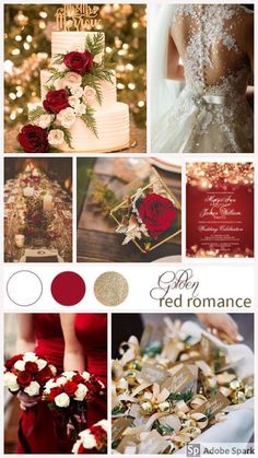 red and gold wedding color scheme