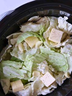 lettuce and cheese in a slow cooker