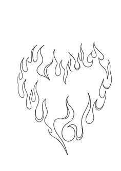 a heart made up of flames on a white background