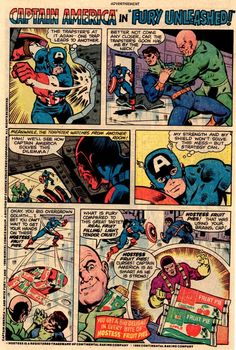 captain america in fury unleashed comic page from the first issue of avengers comics