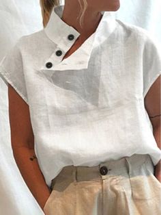 Cap Sleeve Shirt, Loose Tunic, Casual Chique, Long Sleeve And Shorts, Oversized Tunic, Streetwear Tops, Linen Casual, Fit Fashion, Oversized Blouse