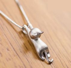 18" Chain Sterling Silver Love Cute Cat Kitty Pendant Necklace Gift Box A17 Silver Cat Pendant, Cat Necklace Silver, Gatto Carino, Cat Pendant Necklace, Cat Bracelet, Necklace Gift Box, Cat Earrings Studs, Sterling Silver Cat, Silver Cat