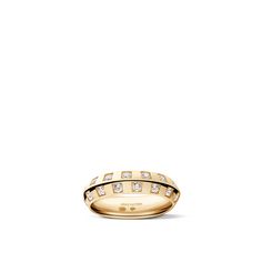 LOUIS VUITTON® - Le Damier De Louis Vuitton Medium Ring, Yellow Gold And Diamonds - Gold Louis Vuitton Rings, Louis Vuitton Ring, House Icon, Micro Bags, Louis Vuitton Official Website, Historic House, Trunk Bag, Louis Vuitton Official, Silver Jewelry Fashion