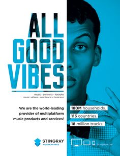 an advertisement for a music production company with the words all good vibes on it