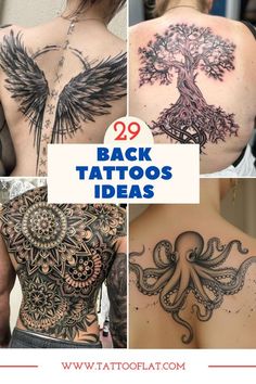 back tattoos with an octopus and tree on the upper part of the chest, which is decorated