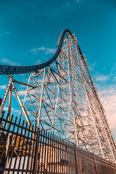 the roller coaster at six flags amusement park