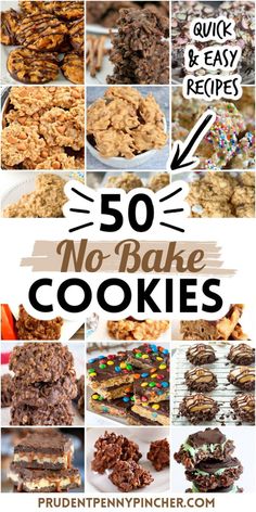 50 no bake cookies that are easy to make and perfect for the whole family