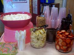 there are many different types of food on the table, including strawberries and cereal