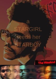 a poster with the words, a stargirl needs her tarboy and an image of a man wearing glasses