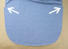 a blue skirt with white arrows on it