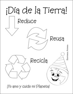 a poster with the words in spanish and an image of a smiley face wearing a party hat