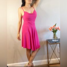 Perfect Summer Dress, Lightweight, Slip-On, Easy Travel, Dress Up Or Down Spring Sundress With Spaghetti Straps And Built-in Bra, Casual Sundress With Built-in Bra For Spring, Casual Camisole Dress With Built-in Bra, Stretch Dresses With Adjustable Straps For Brunch, Fitted Strapped Sundress For Brunch, Spring Stretch Dress With Strappy Back, Fitted Straps Sundress For Brunch, Chic Fitted Sundress With Strappy Back, Fitted Sundress With Straps For Brunch