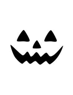 a black and white image of a jack - o'- lantern face on a white background