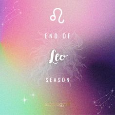 the zodiac sign for leo is shown on a colorful background with stars and sparkles