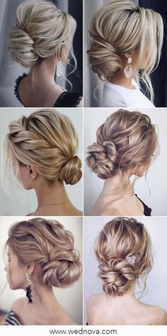 many different pictures of the same woman's hair