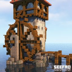 Minecraft Wheel House, Medieval Style Minecraft Builds, Minecraft Magic Tower Ideas, Minecraft Medieval Cathedral, Minecraft Medieval Slums, Minecraft Farm Medieval, Midievil Minecraft Build, Medieval Mc House, Minecraft Medieval Portal Design