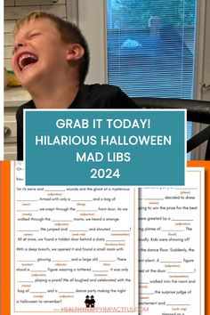 Laughing child above a text advertising "Hilarious Halloween Mad Libs 2024". Free Printable Mad Libs, Funny Mad Libs, Halloween Mad Libs, Zombie Dance, Halloween Mad, Charades Game, Fun Halloween Games, Free Printable Templates, Halloween Entertaining