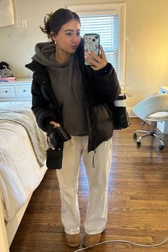 Clean Lines Long Sleeve curated on LTK Cute College Winter Outfits, Senior Year Outfit Ideas, Softstreme Pants Outfit, Demetradias Fall Outfits, Comfy Outfits Lazy School, Cute Outfits Winter School, Simple Winter Outfits Casual, Lazy Outfits Fall, Simple Outfits For Winter