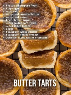 the recipe for butter tarts is shown here