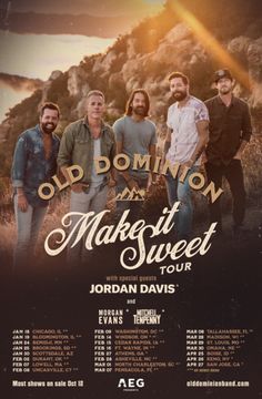 an old dominion concert poster with three men