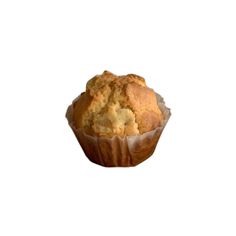 a muffin sitting on top of a white table