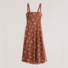 Beautiful Fall/Summer Dress With Pink Flowers On Brown. Has A Tie Back And Was Never Worn Tags Cut Off But I Wore A Different Outfit Brown Floral Dress, Lauren Kay Sims, Slip Midi Dress, Skort Dress, Abercrombie And Fitch Dresses, Fall Wedding Guest, Fall Wedding Guest Dress, Cropped Wide Leg Jeans, Skirt Trends